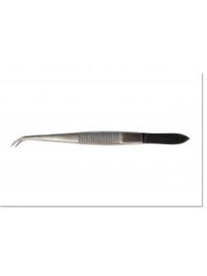 Curved Tweezers 13 cm long with corrugated tip