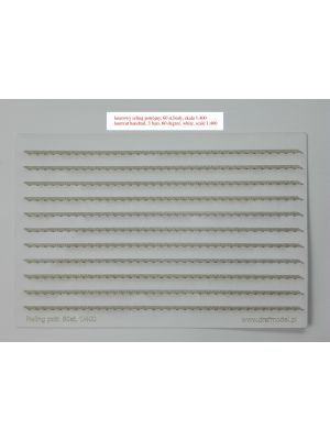 Lasercut-railing, 2 middle rails, 60° slanted, white, 1/400