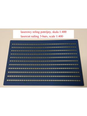 Lasercut-railing, 2 middle rails, dark blue, 1/400
