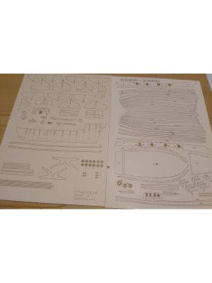 Lasercutset frames for Armed Virginia Sloop 1776