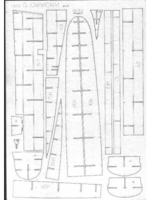 Lasercutset Frames for HMS Glowworm 1:200