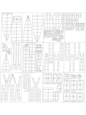 Lasercutset frames for USS Enterprise (CV-6)