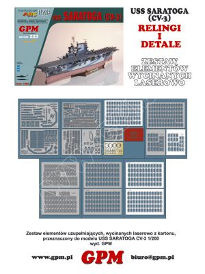 Lasercutset Details, Pontons & Railings for USS Saratoga
