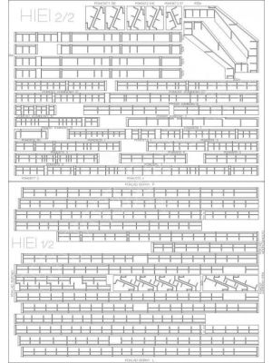 Schlachtschiff IJN Hiei - Lasercut Details, Relinge und gravierte Decks