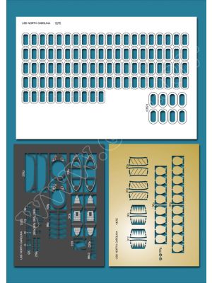 Laserset for USS North Carolina details and railings