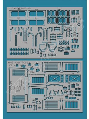 Lasercutset railings & details for HMS Albatross