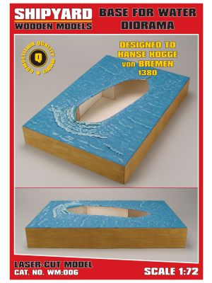 Lasercut wooden model base for diorama with Hanse Kogge von Bremen