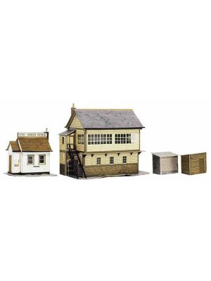 Signal box, coal order office, and lineside huts