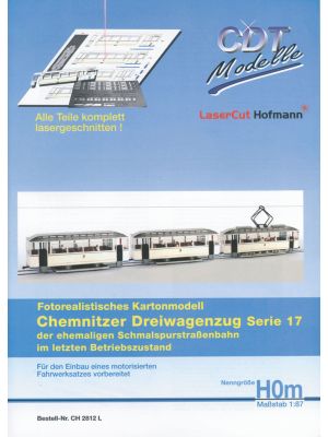 Chemnitzer Dreiwagenzug Serie 17 Lasercutmodell