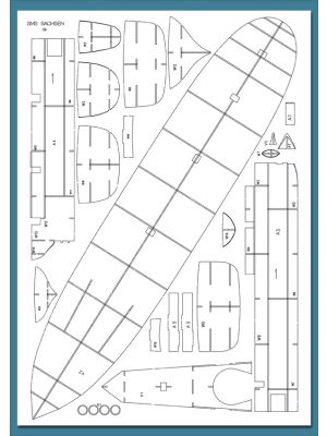 Lasercutset skeleton and details for SMS Sachsen