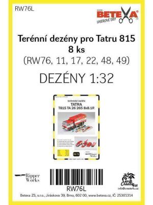 Lasercutset tire treads for Tatra 815TA (SZDC)