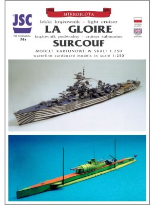 French cruiser La Gloire and submarine Surcouf