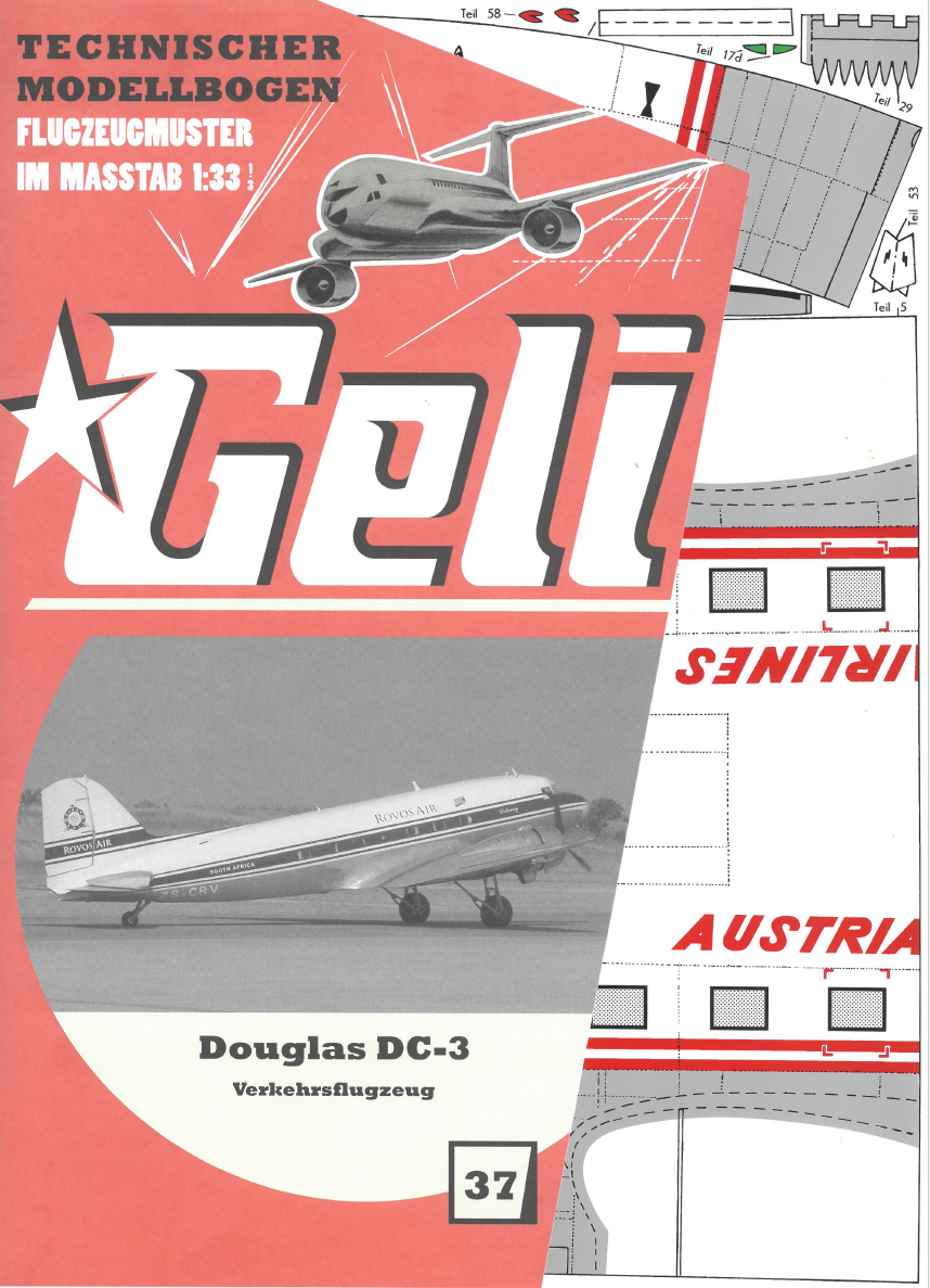 Douglas DC-3 Display Model Balsa Aircraft Kit 900mm Wingspan from Guillow's