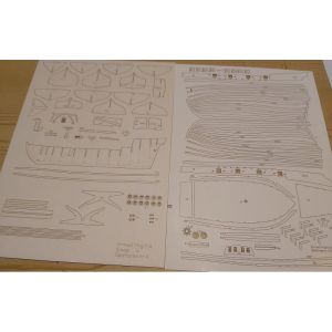 Lasercutset frames for Armed Virginia Sloop 1776