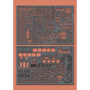 Lasercutset railings & details for IJN Maya