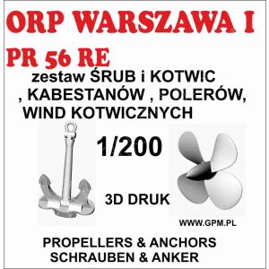 3D printed propellor, anchor and winches for ORP Warszawa