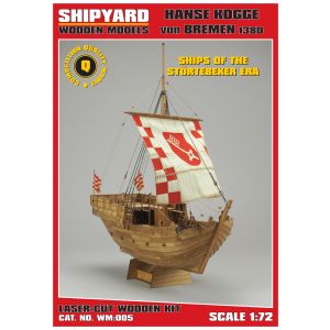 Lasercut wooden modell Hanse Kogge von Bremen 1380