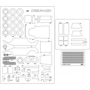 Lasercut Set frames and details for Kübelwagen